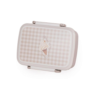 Ланч-бокс с разделителем Mrs. Ertha "Soft Squares", кремовая клетка виши